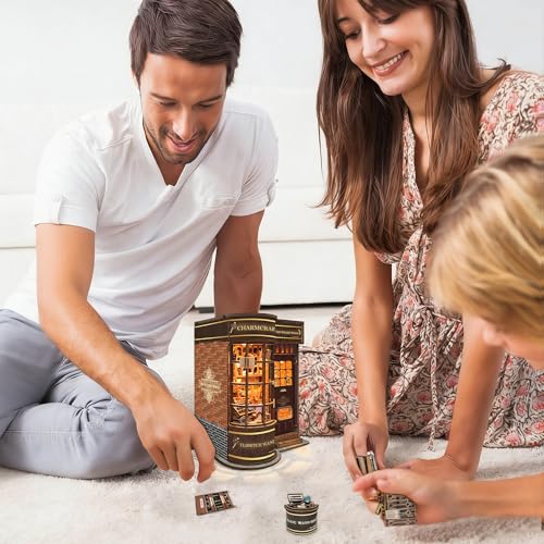 Book Nook Kit for Adults, Booknook DIY Miniature House Kit, 3D Wooden Puzzles for Adults, Wood Gifts for Book Lovers Women Friends - Magic Wand Shop