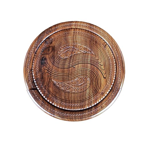 Handmade Wood Carving Fruit Plate -Wooden Fruit Basket, Foldable Dried Fruit Basket Collapsible Bread Nuts Baskets, Fruit Gift Basket - Birthday, - WoodArtSupply