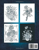 Serene Flowers: Adult Coloring Book with beautiful realistic flowers, bouquets, floral designs, sunflowers, roses, leaves, butterfly, spring, and summer. (BotaniColour) Majosta