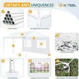 HOTEEL 10x20 Party Tent with 6 Removable Sidewalls for Parties, Carpas para Fiestas, Weddings, BBQ, Waterproof Outdoor Event Canopy, Patio Camping Gazebo, White Hoteel