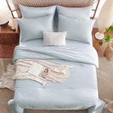 Nayoroom Blue Gingham Comforter Set Twin Size Plaid Checkered Dorm Bedding Set Kids 2 Pieces Soft Lightweight Grid Comforter for All Seasons (1 Comforter, 1 Pillowcase) Nayoroom