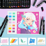 Ohuhu 30 Colors Acrylic Paint Pens : Dual Tips (Round & Fine) Acrylic Markers High Opacity Paint Markers Waterproof Lightfast for Rock Painting Easter Eggs Wood Glass Ceramic Canvas Ohuhu