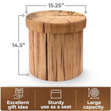 Sorbus Tree Stump Stool, Toy Storage Ottoman 15 Inch Fake tree stumps Log Stool Storage, Artificial Tree Trunk, Perfect Footstool Kids Toy Chest, Rustic Log Cabin Decor Bench, Pedestal, Side End Table Sorbus