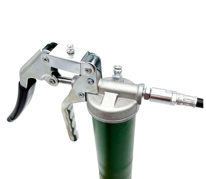 LockNLube Heavy-Duty Pistol Grip Grease Gun. Includes our patented LockNLube® Grease Coupler (Locks On, Stays On, Won't Leak!) plus a high-quality 20" hose and in-line hose swivel - WoodArtSupply