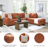Signature Design by Ashley Aviemore Casual L-Shaped 2-Piece Sectional with Chaise for Living Room, Orange Signature Design by Ashley