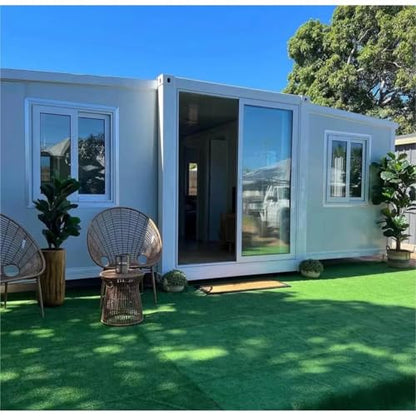 Expandable Prefab House Tiny Homes to Live in for Adults Mini Foldable Container House Mobile Home Modular Homes - WoodArtSupply