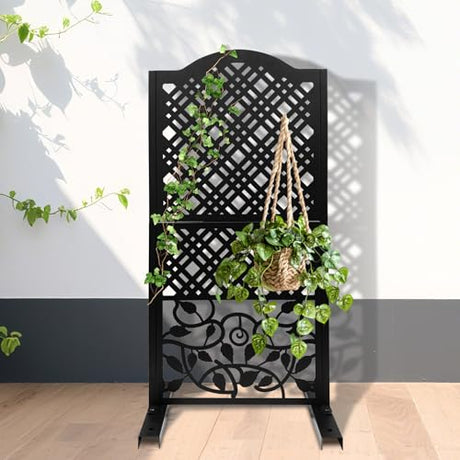 Metal Privacy Screen Outdoor 40"×20" Freestanding Decorative Privacy Panels for Balcony Garden or Backyard Outdoor Room Divider for Patio XOCUWU
