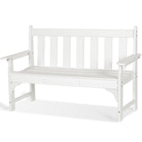 nalone Outdoor Bench, HDPE All Weather Patio Bench Load up to 800 Lbs, 2-Person Garden Bench Rot-Proof Fade Proof for Patio, Porch, and Park (White) nalone