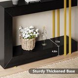 Einhomn 42.5" Console Table Behind Couch, 2-Tier Narrow Entryway Table with Storage, Wood Sofa Tables for Hallway/Entrance/Living Room/Foyer, Black Einhomn