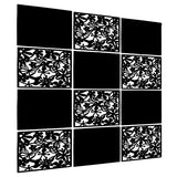 LRZCGB Hanging Room Divider,12pcs PVC Black Panel Screen Solid for Decorating Living, Dining, Study and Sitting-Room, Hotel(Black+Solid Board) LRZCGB