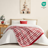 Snuggle Sac Red Buffalo Plaid Bedding Blanket Twin Size, Super Soft Cozy Warm Christmas Blankets, Reversible Plaid Fluffy Throws for Bed, Red Plaid, 60x80 Inches Snuggle Sac