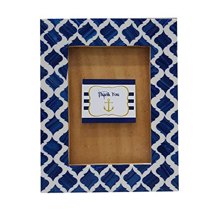 collectiblesBuy Blue & White Picture Frame Bone Inlay Moorish Moroccan Design Tabletop Home Decor Rectangular for tables or console decor collectiblesBuy