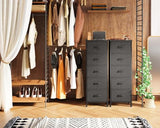 AODK Dresser for Bedroom with 5 Storage Drawers, 48" Tall Dresser Chest of Drawers Fabric Dresser with Sturdy Steel Frame, Black AODK