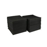 Burdurry 24 Pack Acoustic Panels Soundproof Studio Foam for Walls Sound Absorbing Panels Sound Insulation Panels Wedge for Home Studio Ceiling, 1" X 12" X 12",(24pcs, Black) Burdurry