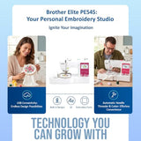 Brother Elite PE545 3.7-Inch LCD Touch Display Computerized Embroidery Machine Bundle with Needles, Bobbins and Thread Kit (4 Items)