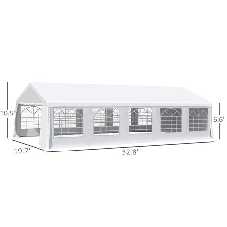 Outsunny 20' x 32' Heavy Duty Party Tent & Carport with Removable Sidewalls and Double Doors, Large Canopy Tent, Sun Shade Shelter, for Parties, Wedding, Outdoor Events, BBQ, White Outsunny