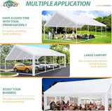 COBIZI 20x30 Party Tent Heavy Duty Waterproof Outdoor Gazebo White Event Shelter Wedding Canopy for Parties BBQ Commercial with Removable Sidewall Windows, Powder Coating (Better Than Galvanized) COBIZI