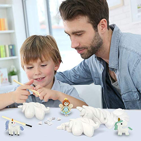 Byncceh Fairy Unicorn Digging Toys for Kids - Premium Excavation Kit,Magical Treasure Hunt Kit with 12 Set, Fairy Unicorn Toys for Girls Party Birthday Gift Byncceh