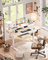 ErGear Electric Standing Desk with 4 Drawers, Height Adjustable Desk with Storage, C-Clamp Mount Compatible, Computer Home Office Table with Cable Management Tray ErGear