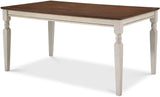 Finch Provence Farmhouse Table, Two-Toned Wood with Turned Legs, Traditional Rustic Furniture Decor for Kitchen or Dining Room, 60" Inch Tabletop, White, 60D x 35.86W x 29.72H in Finch