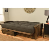 Kodiak Furniture Washington Queen Size Futon Frame with Storage Drawers - Wood Futon Frame with Mattress Included in Mocha Brown Color Kodiak Furniture