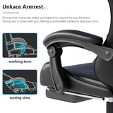 OS MOTOR Gaming Chair with Headrest and Lumbar Support, Ergonomic High Back Office Chair, Racing Style Executive Computer Desk Chair, Leather Adjustable Swivel Task Chair for Home Office (Black) OS MOTOR