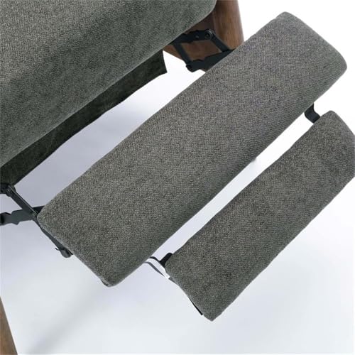 Comfort Pointe Soren Charcoal Polyester Fabric Wood Arm Push Back Recliner Comfort Pointe