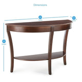Steve Silver Company Traditional Troy Sofa Table, Bentwood Aprons, Flared Legs, Rounded Tops, Storage Shelf, Console Table, 45" W x 18" D x 30" H, Brown Steve Silver