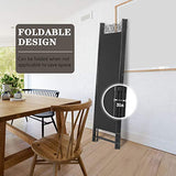 4 Panel Room Divider 6FT Steel Frame Screen Folding Privacy Divider Freestanding Partition for Home Office Bedroom, Black FDW
