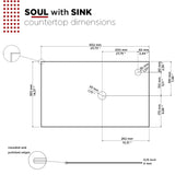 COZIMAX Cabinet and Sink Soul 24" Floating Bathroom Vanity with White Ceramic Sink, Tempered Glass Countertop, Soft Close Doors, 1 Drawer, Wall Mount (Black) COZIMAX