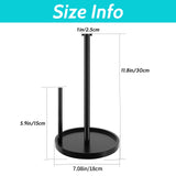 Paper Towel Holder Countertop, Standing Paper Roll Holder with Anti Slip Weighted Base, Stainless Steel Freestanding Paper Towel Holder for Kitchen, Black STWWO