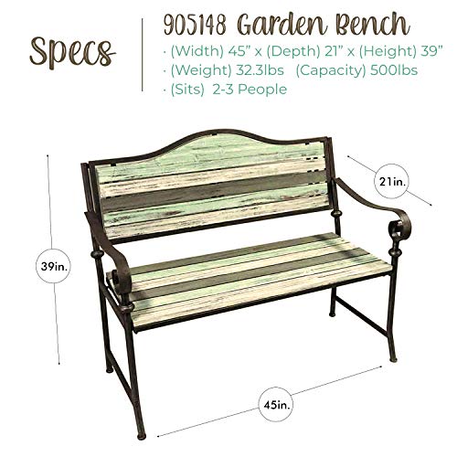 45 Inch Patio Bench, Garden Bench, Porch Bench, Cast Iron Love Seat BACKYARD EXPRESSIONS PATIO · HOME · GARDEN