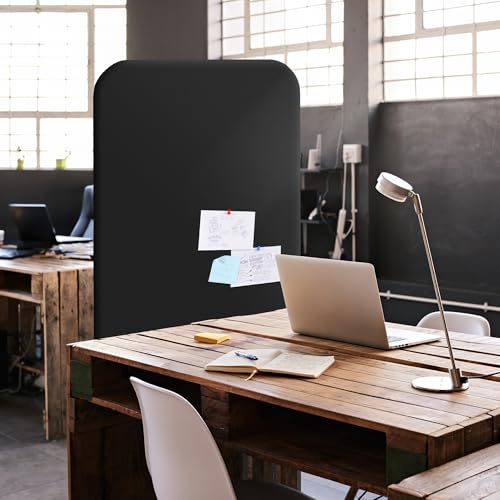 DECOLAB Room Partition Panel, Freestanding Portable Privacy Cubicle Partition for Offices, Classroom, Studio, Healthcare, Workspace, Scratch Resistance, 29"x65" Midnight DECOLAB