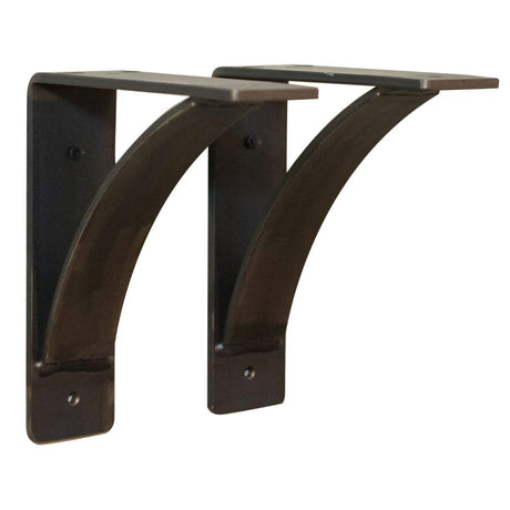RRD Steel Mantel Brackets Heavy Duty (2 Pack) Fireplace Mantel Brackets - Countertop Support Bracket - Hand Welded Steel Bracket - Mantel Bracket Rustic Farmhouse Décor (6"x7"x2", ¼” Natural Steel) Rustic Red Door Co.