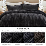 Madison Park Duke Luxe Faux Fur Reversible Comforter Set, Soft Plush Reverse, Modern Down Alternative Filling Cozy Bedding, Box Quilted Warm Cover, Matching Shams, Full/Queen, Black 3 Piece Madison Park