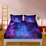 MUSOLEI Colorful Girls Fitted Sheet Set Galaxy Sheets, 3D Rainbow Twin Bedding Set Girl Bed Sheet 2PCS Boho 1 Fitted Sheet with 2 Pillowcase Wrinkle Free Cozy Microfiber Twin Sheet for Girls(Queen) MUSOLEI