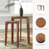 Signature Design by Ashley Brynnleigh Contemporary Nesting Accent Table, Set of 2, Light Brown Signature Design by Ashley