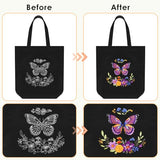 ERKOON Canvas Tote Bag Embroidery Kit for Beginners, Needlepoint Arts Crafts Cross Stitch Kits for Adults Including Stamped Embroidery Bag with Hoops, Needle, Instruction and Color Threads (Butterfly)