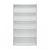Furinno PASIR Book Shelf, 5-Tier Bookshelf, Bookcase with Open Shelf, 9.4 x 31.5 x 52.7, for Living Room, Bedroom, Home Office, White Furinno