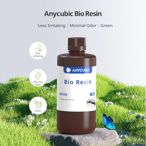 ANYCUBIC 3D Printer Resin, Odorless Standard Photopolymer Resin, High Precision and Low Viscosity, Fast UV-Curing ABS Like Resin for 8K/10K/14K LCD 3D Printing (HD Grey, 1kg)