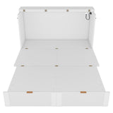 Harper & Bright Designs Full Size Murphy Bed Wall Bed with Storage Drawers and a Set of Sockets & USB Ports, Pulley Structure Design, Space-Saving for Multipurpose Guest Room or Home Office, White Harper & Bright Designs