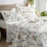 Bedsure Floral Quilt King Size - Reversible White Floral Comforter, Spring Lightweight Bedspread Quilt Bedding, Soft Microfiber Coverlet for All Seasons (106"x96") Bedsure