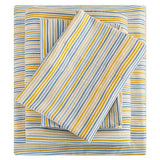 Mooreeke Striped King Bed Sheets, Deep Pocket 4 Piece King Sheet Set, Soft Microfiber Blue Yellow Pinstripe Bedding Sheets & Pillowcases Mooreeke