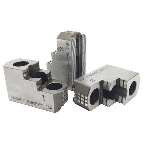 INTBUYING 10"" Hard Chuck Jaw Sets, 1.5mm x 60 degree serration,16mm groove width, 3 pcs High-quality Steel Hard Chuck Jacket Set for 10"" Lathe Chuck, FBU-022564 INTBUYING
