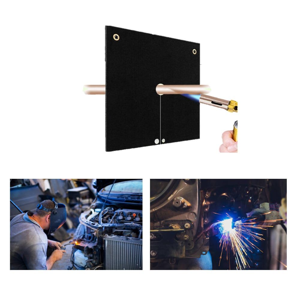UBEISITO 3PCS Welding Blanket Fireproof Mat 12''x12''Up To 1800°F Heat Resistant Flame Retardant Protector for Plumbing Hole Propane Torch,Carbon Felt Blanket for Brazing Soldering Pad for Copper Pipe UBEISITO