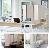 Kecreque Room Divider 4 Panel Partition Room Dividers & Folding Privacy Screens w/ 3 Metal Feet,88" W Portable Wall Doubles as a Dressing Screen Wall Divider for Office Bedroom Children's Room,White Kecreque
