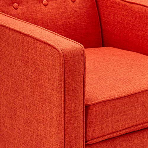 Christopher Knight Home GDFStudio Macedonia Mid Century Modern Tufted Back Fabric Recliner (Muted Orange) GDFStudio