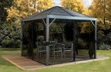 Sojag 8' x 8' Sanibel Hardtop Gazebo Outdoor Weather-Resistant Aluminum Frame Sun Shelter Sojag