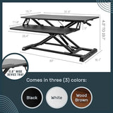 TechOrbits Standing Desk Converter - 32 Inch Adjustable Sit to Stand Up Workstation, Particle Board, Dual Monitor Desktop Riser with Keyboard Tray, for Home Office Laptop, Black 32" TechOrbits