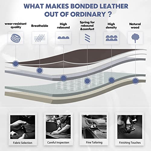 COLAMY High Back Executive Office Chair- Ergonomic Home Computer Desk Leather Chair with Padded Flip-up Arms, Adjustable Tilt Lock, Swivel Rolling Chair for Adult Working Study-Brown COLAMY